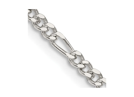 Sterling silver figaro link anklet