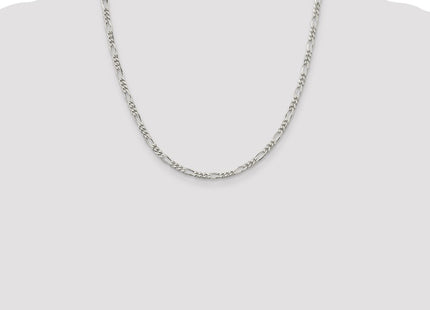 Sterling silver figaro link chain, further view