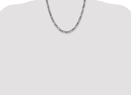 Sterling Silver Antiqued Figaro Chain (Style QFG150A-20)