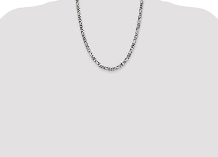 Sterling Silver Antiqued Figaro Chain (Style QFG150A-22)