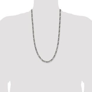 Sterling Silver Antiqued Figaro Chain (Style QFG150A-28)