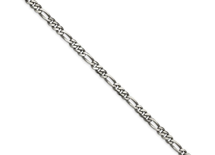 Sterling Silver Antiqued Figaro Chain (Style QFG150A-8)