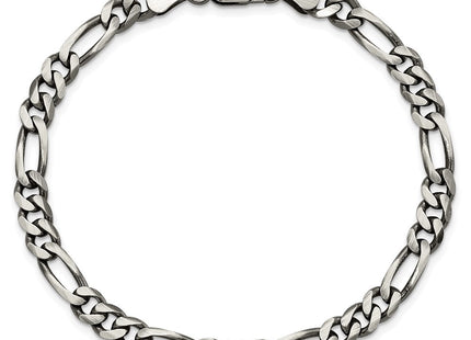 Sterling Silver Antiqued Figaro Chain (Style QFG150A-8)