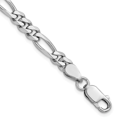 Sterling Silver Rhodium-plated Figaro Chain, 7 x 5.25mm