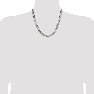 Sterling Silver Antiqued Figaro Chain (Style QFG180A-20)