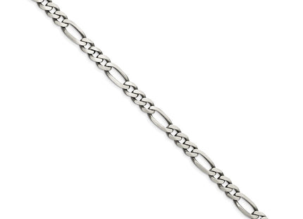 Sterling Silver Antiqued Figaro Chain (Style QFG180A-8)