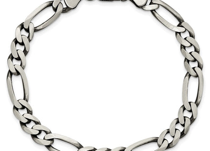 Sterling Silver Antiqued Figaro Chain (Style QFG180A-8)