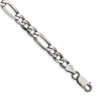 Sterling Silver Antiqued Figaro Chain (Style QFG180A-8)