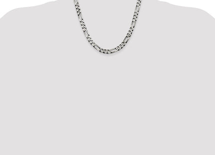 Sterling Silver Antiqued Figaro Chain (Style QFG200A-20)