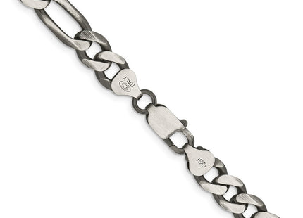 Sterling silver figaro link chain, further view
