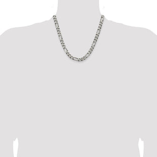Sterling Silver Antiqued Figaro Chain (Style QFG220A-20)