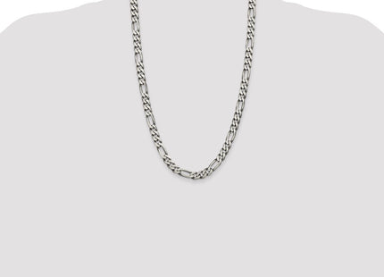 Sterling Silver Antiqued Figaro Chain (Style QFG220A-26)