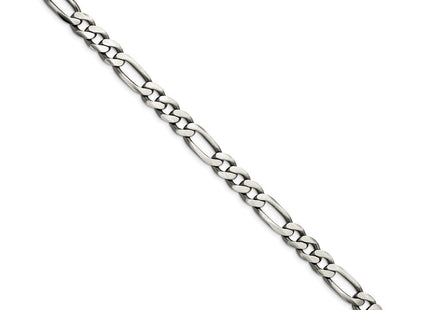 Sterling Silver Antiqued Figaro Chain (Style QFG220A-8)