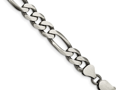 Sterling Silver Antiqued Figaro Chain (Style QFG220A-8)