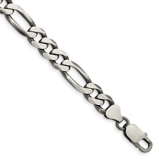Sterling Silver Antiqued Figaro Chain (Style QFG220A-8)