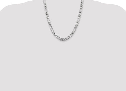 Sterling silver figaro link chain, further view