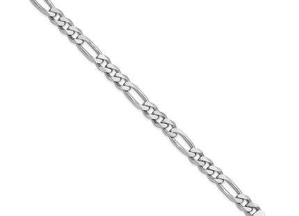 Sterling Silver Rhodium-plated Figaro Chain, 8 x 7.75mm