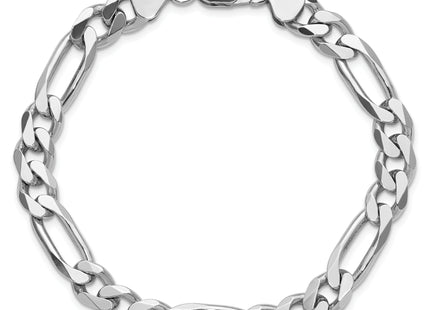 Sterling Silver Rhodium-plated Figaro Chain, 8 x 7.75mm