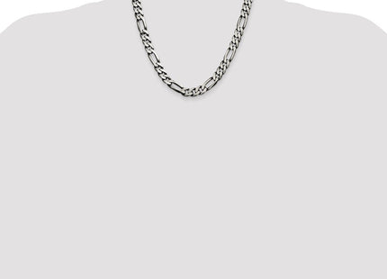 Sterling Silver Antiqued Figaro Chain (Style QFG250A-20)