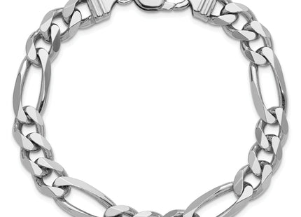 Sterling Silver Rhodium-plated Figaro Chain, 8 x 9mm