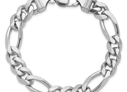 Sterling Silver Rhodium-plated Figaro Chain, 8 x 10.2mm