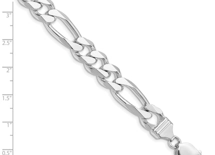 Sterling Silver Rhodium-plated Figaro Chain, 8 x 10.75mm
