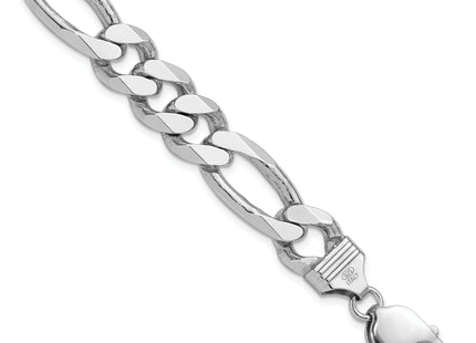 Sterling Silver Rhodium-plated Figaro Chain, 8 x 10.75mm
