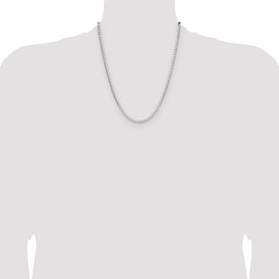 Sterling Silver Rhodium-plated D/C Square Curb Chain (Style QFOC120R-22)