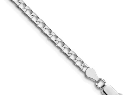 Sterling Silver Rhodium-plated D/C Square Curb Bracelet