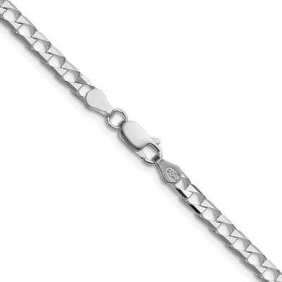 Sterling Silver Rhodium-plated D/C Square Curb Chain, 18 x 4mm