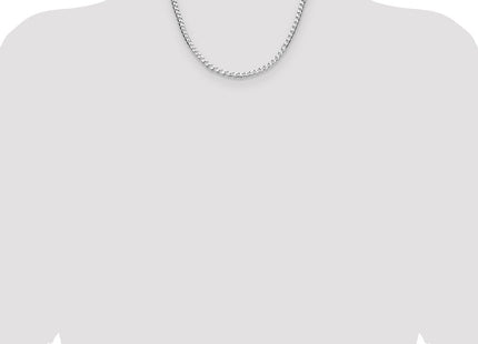 Sterling Silver Rhodium-plated D/C Square Curb Chain (Style QFOC150R-18)