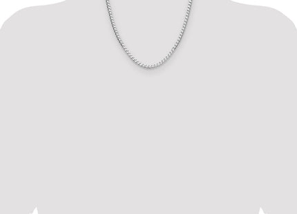 Sterling Silver Rhodium-plated D/C Square Curb Chain (Style QFOC150R-20)