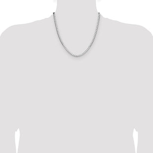 Sterling Silver Rhodium-plated D/C Square Curb Chain (Style QFOC150R-20)