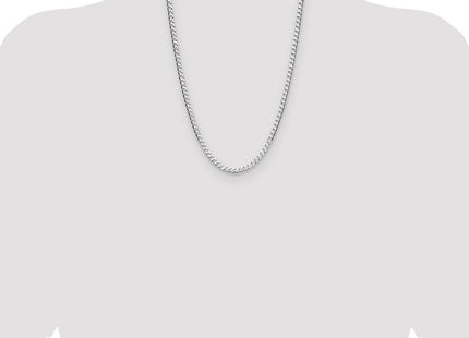 Sterling Silver Rhodium-plated D/C Square Curb Chain (Style QFOC150R-24)