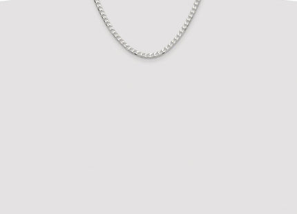 Sterling Silver Rhodium-plated D/C Square Curb Chain (Style QFOC180R-18)