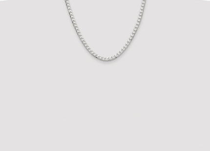 Sterling Silver Rhodium-plated D/C Square Curb Chain (Style QFOC180R-20)