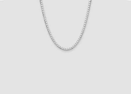 Sterling Silver Rhodium-plated D/C Square Curb Chain (Style QFOC180R-22)