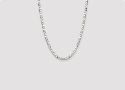 Sterling Silver Rhodium-plated D/C Square Curb Chain (Style QFOC180R-24)