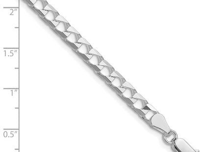 Sterling Silver Rhodium-plated D/C Square Curb Chain (Style QFOC180R-8)
