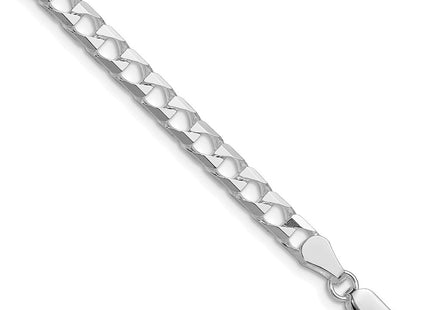 Sterling Silver Rhodium-plated D/C Square Curb Chain (Style QFOC180R-8)