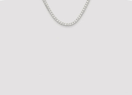 Sterling Silver Rhodium-plated D/C Square Curb Chain (Style QFOC200R-18)