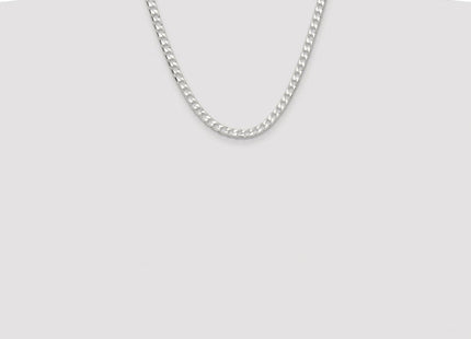 Sterling Silver Rhodium-plated D/C Square Curb Chain (Style QFOC200R-20)