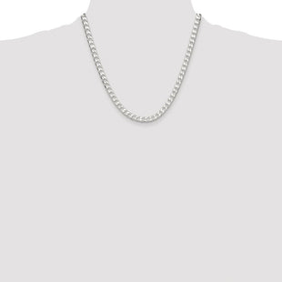 Sterling Silver Rhodium-plated D/C Square Curb Chain (Style QFOC200R-20)