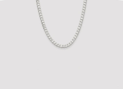 Sterling Silver Rhodium-plated D/C Square Curb Chain (Style QFOC200R-22)