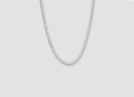 Sterling Silver Rhodium-plated D/C Square Curb Chain (Style QFOC200R-24)