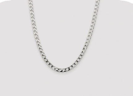 Sterling Silver Rhodium-plated D/C Square Curb Chain (Style QFOC220R-22)