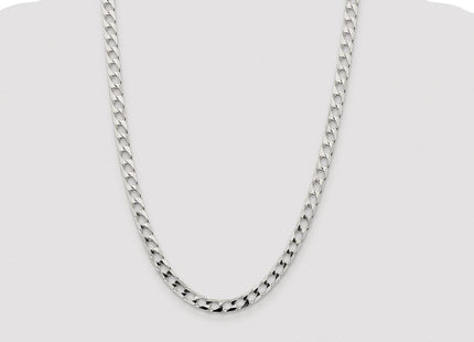 Sterling Silver Rhodium-plated D/C Square Curb Chain (Style QFOC220R-24)
