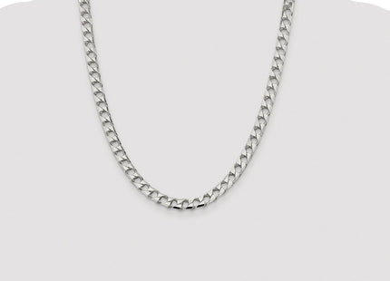 Sterling Silver Rhodium-plated D/C Square Curb Chain (Style QFOC250R-22)
