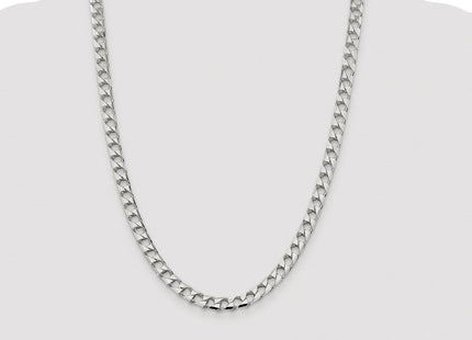 Sterling Silver Rhodium-plated D/C Square Curb Chain (Style QFOC250R-24)
