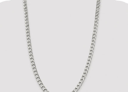 Sterling Silver Rhodium-plated D/C Square Curb Chain (Style QFOC250R-26)
